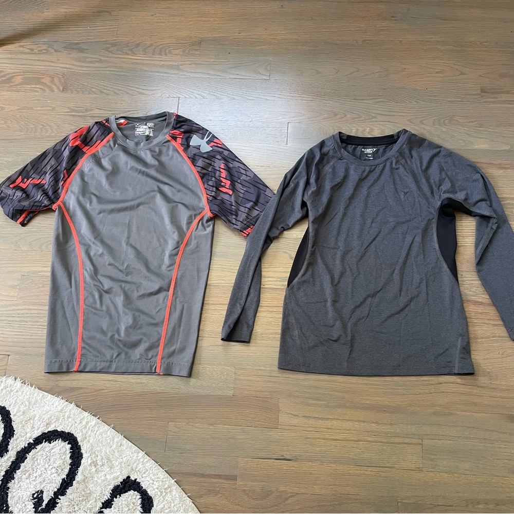Under Armour & Old navy quick dry tops, size 8Y